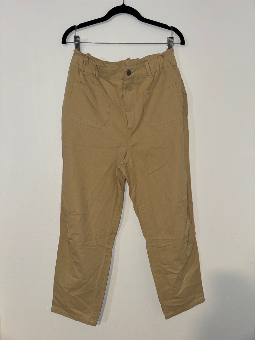 Easel Women's Tan Drawstring Waist Chinos, Size L